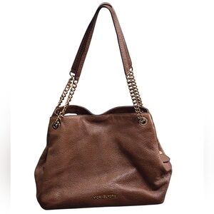 Michael Kors Tan Leather Shoulder Bag with Gold Accents